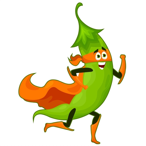 Superhero Green Peas Classroom Vegetable Transparent Sticker